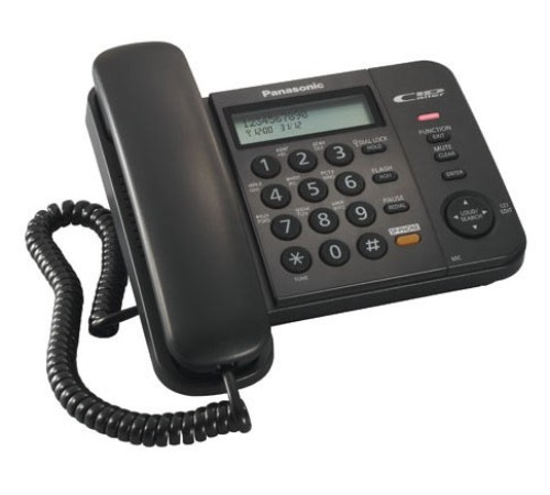 Телефон проводной Panasonic KX-TS2358RUB черный