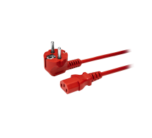 Кабель питания EU-Schuko/IEC320-C13, 220B, 10А, 1.8м, красный (для резервного питания)