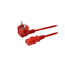 Кабель питания EU-Schuko/IEC320-C13, 220B, 10А, 1.8м, красный (для резервного питания)