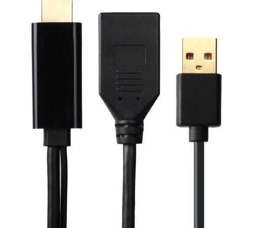 Кабель-переходник HDMI(M) +USB---> DP(F) 0.15m  4K*60Hz VCOM<CG599E> Кабель-переходник VCOM USB Type-A M+HDMI M/DisplayPort F (CG599E-0.15M)