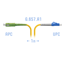 Патчкорд оптический LC/UPC-SC/APC SM G.657.A1 1 метр