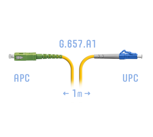 Патчкорд оптический LC/UPC-SC/APC SM G.657.A1 1 метр