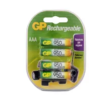 Перезаряжаемые аккумуляторы GP 100AAAHC AAA, мин. ёмкость 950 мАч - 4 шт.(3+1 в подарок) в клемшеле GP 4891199134708