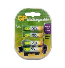 Перезаряжаемые аккумуляторы GP 100AAAHC AAA, мин. ёмкость 950 мАч - 4 шт.(3+1 в подарок) в клемшеле GP 4891199134708