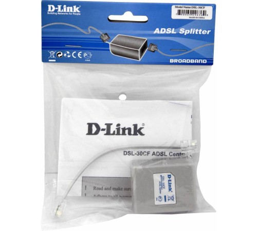 Сплиттер DialUp D-Link DSL-30CF/RS RJ-11 Annex A/L/M белый Сплиттер DialUp D-Link DSL-30CF/RS RJ-11 Annex A/L/M белый