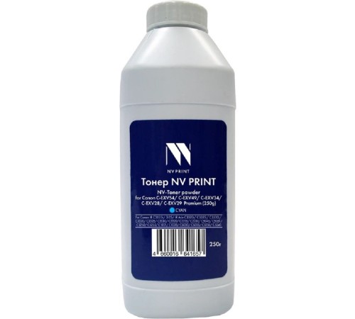 NV Print Тонер + девелопер для Canon C-EXV54, C-EXV49, C-EXV34, C-EXV28, C-EXV29 для IR C3025i, 3125, IR Adv C3320i, C3325i, C3330i, C2020, C2025, C2030, C2220, C2225, C2230, Premium (250г) Cyan