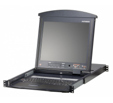 Квм переключатель ATEN 16P CAT-5 HIGH DENSITY DUAL RAIL LCD KVM (KL1516AM-AXA-RG)