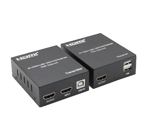ORIENT VE050, HDMI KVM extender (Tx+Rx), HDMI+USB+Audio удлинитель до 120 м по витой паре Cat5e/6, HDMI 1.4, 4K@30Hz/1080p@60Hz, HDCP (31212)