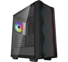 Корпус Deepcool CC560 ARGB V2 без БП, боковое окно (закаленное стекло), 3x120мм ARGB LED вентилятор спереди и 1x120мм ARGB LED вентилятор сзади, черный, ATX (CC560 ARGB V2)
