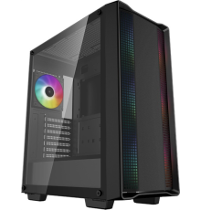 Корпус Deepcool CC560 ARGB V2 без БП, боковое окно (закаленное стекло), 3x120мм ARGB LED вентилятор спереди и 1x120мм ARGB LED вентилятор сзади, черный, ATX (CC560 ARGB V2)