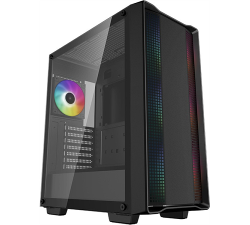 Корпус Deepcool CC560 ARGB V2 без БП, боковое окно (закаленное стекло), 3x120мм ARGB LED вентилятор спереди и 1x120мм ARGB LED вентилятор сзади, черный, ATX (CC560 ARGB V2)