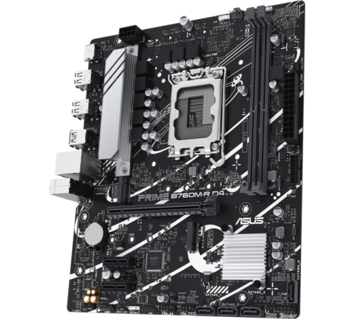 Материнская плата ASUS PRIME B760M-R D4, LGA1700, B760, 2*DDR4, HDMI, 4xSATA3 + RAID, M2, Audio, Gb LAN, USB 3.2, USB 2.0, mATX; 90MB1HA0-M0EAY0 (PRIME B760M-R D4)