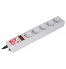 Сетевой фильтр Powercube SPG-B-15-GREY 5м (5 розеток) серый (коробка)