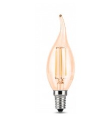 GAUSS 104801805 Светодиодная лампа LED Filament Свеча на ветру E14 5W 420lm 4100K Golden 1/10/50