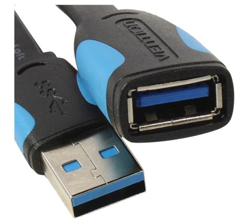 Кабель-удлинитель Vention USB 3.0 AM/AF - 0.5м плоский Кабель-удлинитель Vention USB 3.0 AM/AF - 0.5 м (VAS-A13-B050)