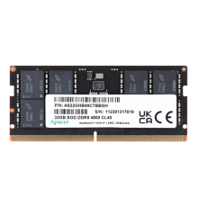 Оперативная память Apacer  DDR5  32GB  4800MHz SO-DIMM (PC5-38400) CL40 1.1V (Retail) 2048*8  3 years (AS32GHB48CTBBGH/FS.32G2A.PTH) (AS32GHB48CTBBGH)