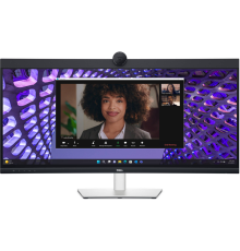 Монитор Dell 34"    P3424WEB S/BK (IPS;21:9;300 cd/m2;1000:1;3440x1440x60Hz;5ms;178/178;DP1.2(HDCP 2.2),HDMI2.2,USB -C,5xUSB 3.2(Gen1),WEBcam 4MP RGB+IR2K; mcr; Spk 2x5W; RJ45; HAS; Tilt; Swiv;VESA100x100) (P3424WEB)