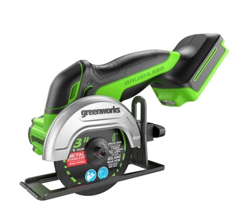 Greenworks Углошлифовальная машина аккумуляторная GD24UCS, 24V, бесщеточная,76 мм, без АКБ и ЗУ [3402007]