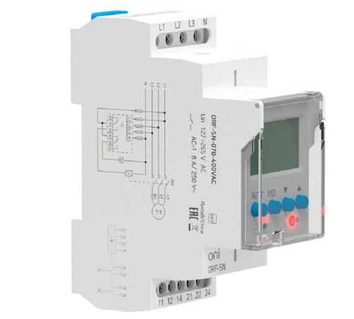 IEK ORF-SN-070-400VAC Реле фаз ORF-SN 3ф. 2 конт. 70-400В AC с контр. нейтр. ONI IEK ORF-SN-070-400VAC Реле фаз ORF-SN 3ф. 2 конт. 70-400В AC с контр. нейтр. ONI