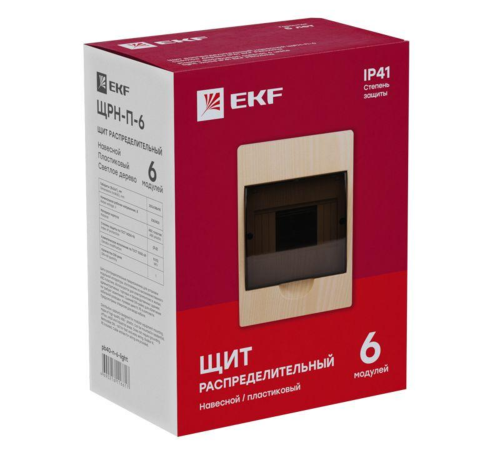 EKF pb40-n-6-light Щит распределительный навесной ЩРН-П- 6 светлое дерево IP41 EKF PROxima