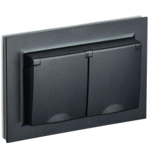 IEK BR-R26-16-44-K02-F BRITE Роз. 2-я с кр. 16А в сб IP44 РСбш12-3-44-БрЧ черн.