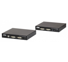Квм переключатель ATEN HDBaset2.0  USB 2.0 Dual DVI KVM EXTENDER W/EU ADP. (CE624-AT-G)