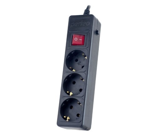 Perfeo Сетевой фильтр "POWER+",PF_A4668 (5,0м, 3 розетки, черный (PF-PP-3/5,0-B))