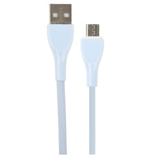 PERFEO Кабель USB A вилка - Micro USB вилка, 2.4A, голубой, силикон, длина 1 м., ULTRA SOFT (U4022)