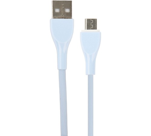 PERFEO Кабель USB A вилка - Micro USB вилка, 2.4A, голубой, силикон, длина 1 м., ULTRA SOFT (U4022)