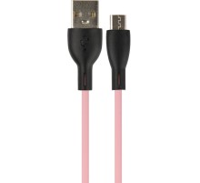 PERFEO Кабель USB A вилка - Micro USB вилка, 2.4A, розовый, силикон, длина 1 м., SILICON (U4025)