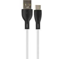 PERFEO Кабель USB A вилка - C вилка, 2.4A, белый, силикон, длина 1 м., SILICON (U4716)