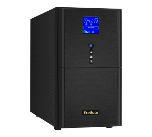 Exegate EX295991RUS ИБП (инвертор, синус, для котла) ExeGate SineTower SZ-5000.LCD.AVR.2SH.1C13.T.RJ.USB <5000VA/4000W, чистая синусоида, LCD дисплей, AVR, 2*Schuko+1*C13+1*ternimal, RJ45/11, USB, лин