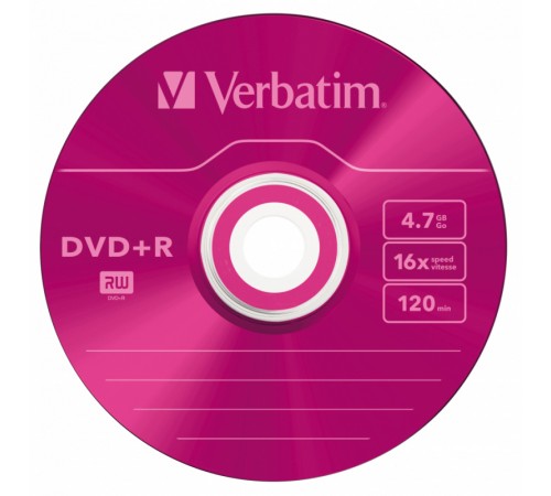Диск DVD+R Verbatim 4.7Gb 16x Slim case (5шт) Color (43556) Диск DVD+R Verbatim 4.7Gb 16x Slim case (5шт) Color (43556)