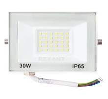 Rexant 605-025 Прожектор светодиодный СДО 30Вт 2400Лм 5000K нейтральный свет, белый корпус