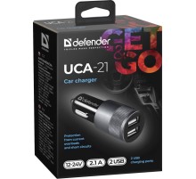 Defender Автомобильное ЗУ UCA-21 2USB, 5V/2.1A Defender UCA-21 2USB, 5V/2.1A (83821)
