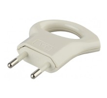 ЭРА Б0019182 Вилка V1 б/з 6A с кольцом непрямой ввод белая