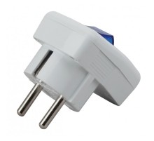 ЭРА Б0039675 Вилка Vx5-W с/з с выключателем 16A белая