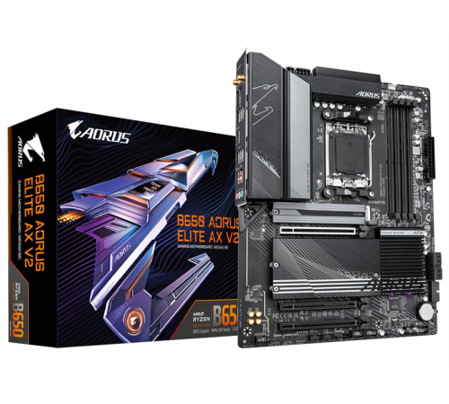 Материнская плата GIGABYTE B650 AORUS ELITE AX V2, AM5, B650, 4*DDR5, DP+HDMI,  4 SATA 6 Гб/с, M2, Audio, Gb LAN, USB 3.2, USB 2.0, Type-C, ATX (B650 AORUS ELITE AX V2)