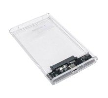 Gembird EE2-U3S-7 Внешний корпус USB 3.0 для 2.5" HDD/SSD порт Type-С, SATA III, пластик, прозрачный