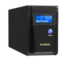 Exegate EX295980RUS ИБП (инвертор, синус, для котла) ExeGate SineTower SN-600.LCD.AVR.2SH <600VA/360W, чистая синусоида, LCD дисплей, AVR, 2*Schuko, линейно-интерактивный, Black>