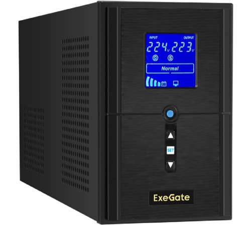 Exegate EX295982RUS ИБП (инвертор, синус, для котла) ExeGate SineTower SN-1500.LCD.AVR.2SH.1C13.USB <1500VA/1200W, чистая синусоида, LCD дисплей, AVR, 2*Schuko+1*C13, USB, линейно-интерактивный, Black Exegate EX295982RUS ИБП (инвертор, синус, для котла) ExeGate SineTower SN-1500.LCD.AVR.2SH.1C13.USB <1500VA/1200W, чистая синусоида, LCD дисплей, AVR, 2*Schuko+1*C13, USB, линейно-интерактивный, Black