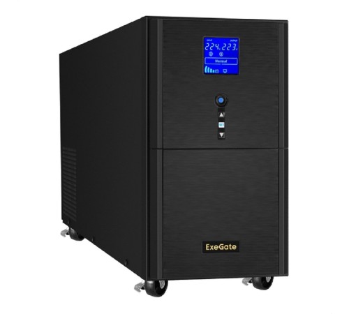 Exegate EX295985RUS ИБП (инвертор, синус, для котла) ExeGate SineTower SN-5000.LCD.AVR.2SH.1C13.T.RJ.USB <5000VA/4000W, чистая синусоида, LCD дисплей, AVR, 2*Schuko+1*C13+1*ternimal, RJ45/11, USB, лин