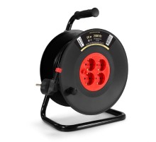 Exegate EX295741RUS Удлинитель на катушке ExeGate industrial ECS-10-3-50 (4 евророзетки с заземлением, IP20, 50м, защита от детей, защита от перегрузки, 3х1,0мм2, 10А/2.3кВт)