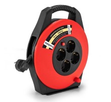 Exegate EX295742RUS Удлинитель на катушке ExeGate Master ECS-10-3-10 (4 евророзетки с заземлением, IP20, 10м, защита от детей, защита от перегрузки, 3х0,75мм2, 10А/2.3кВт)