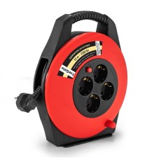 Exegate EX295742RUS Удлинитель на катушке ExeGate Master ECS-10-3-10 (4 евророзетки с заземлением, IP20, 10м, защита от детей, защита от перегрузки, 3х0,75мм2, 10А/2.3кВт)