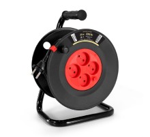 Exegate EX295744RUS Удлинитель на катушке ExeGate industrial ECS-10-2-25 (4 евророзетки, IP20, 25м, защита от детей, защита от перегрузки, 2х1,0мм2, 10А/2.3кВт)