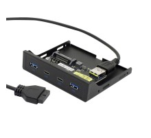 ORIENT C092, Планка портов 3.5" на переднюю панель 2xUSB Type-C + 2xUSB 3.0 (USB3.2 Gen1), 20Pin кабель 50см, металл, oem (31348)