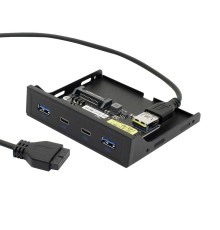 ORIENT C092, Планка портов 3.5" на переднюю панель 2xUSB Type-C + 2xUSB 3.0 (USB3.2 Gen1), 20Pin кабель 50см, металл, oem (31348)