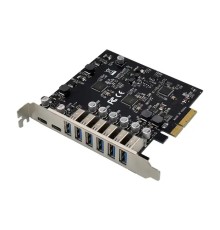 ORIENT AM-U3142PE-6A2C, Контроллер PCI-Ex4 v3.0, USB 3.2 Gen2, скорость до 10 Гбит/с, 8-port ext (6xType-A + 2xType-C), ASM3142+VL820-Q8 chipset, Self powered (33230)