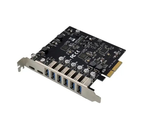 ORIENT AM-U3142PE-6A2C, Контроллер PCI-Ex4 v3.0, USB 3.2 Gen2, скорость до 10 Гбит/с, 8-port ext (6xType-A + 2xType-C), ASM3142+VL820-Q8 chipset, Self powered (33230)